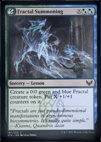 front of card