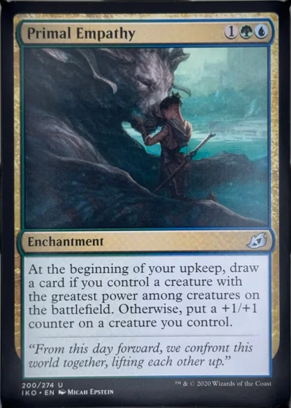 front of card