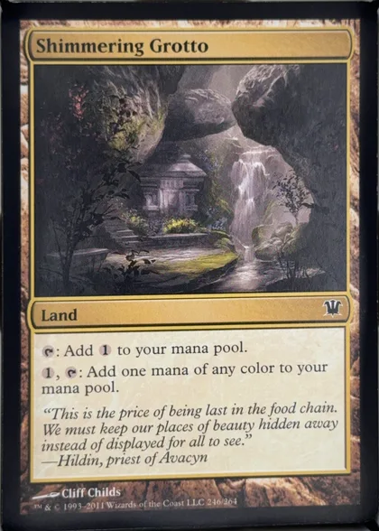 front of card