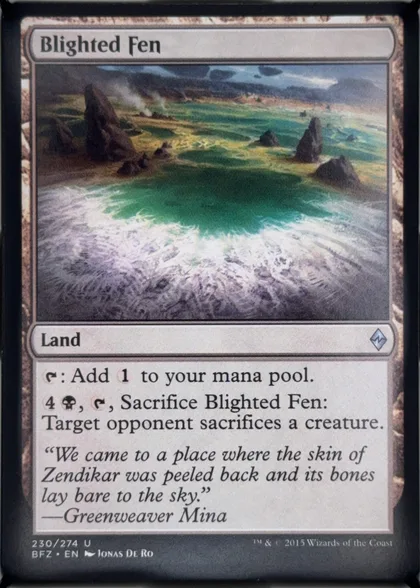 front of card