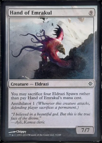 front of card