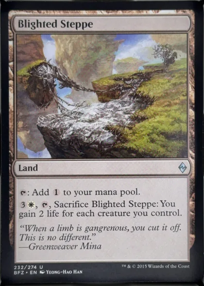 front of card