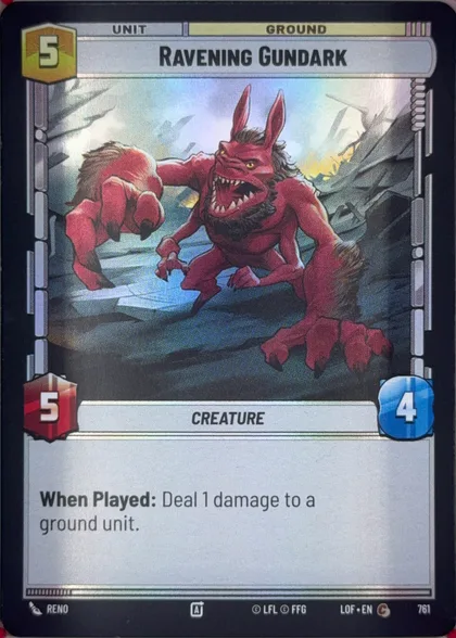 front of card