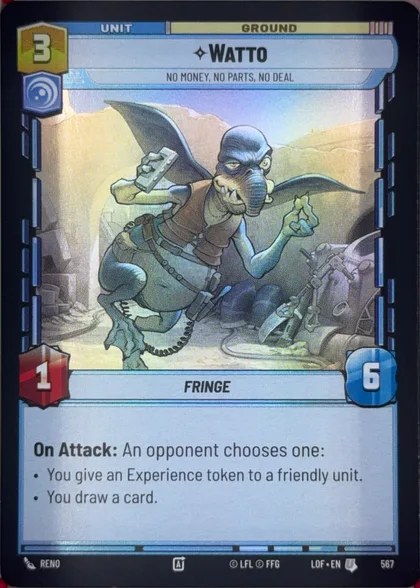 front of card