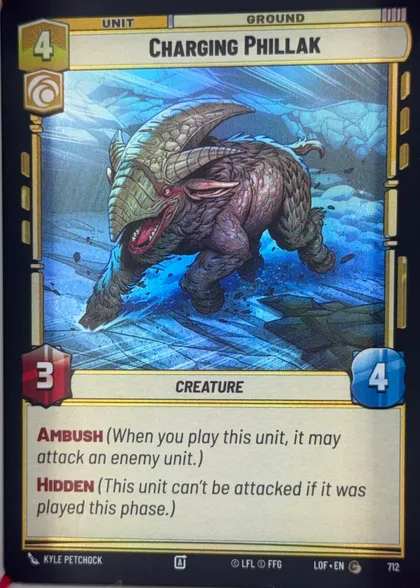 front of card