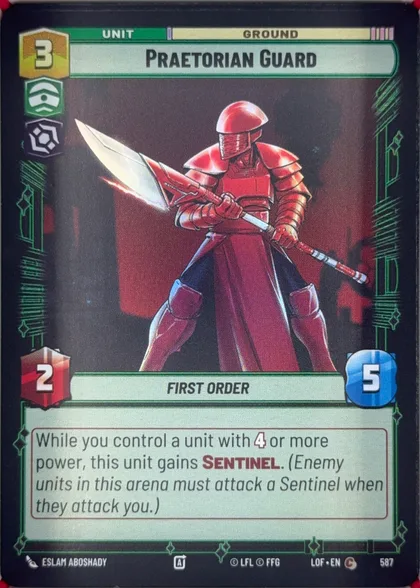 front of card