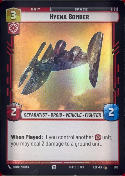 front of card
