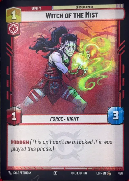 front of card